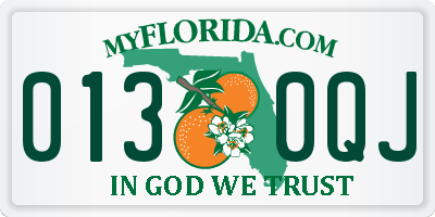 FL license plate 0130QJ