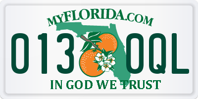 FL license plate 0130QL