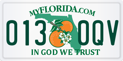 FL license plate 0130QV