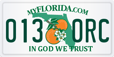 FL license plate 0130RC