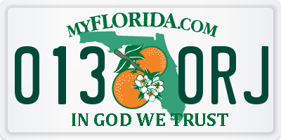 FL license plate 0130RJ