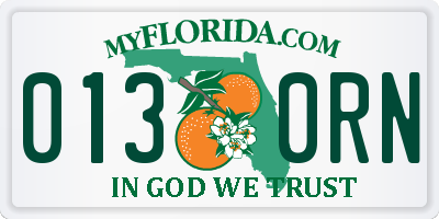 FL license plate 0130RN