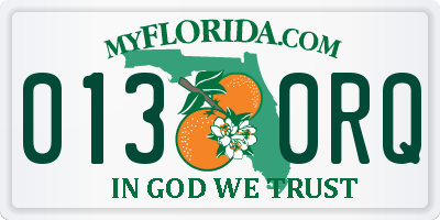 FL license plate 0130RQ