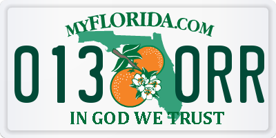 FL license plate 0130RR