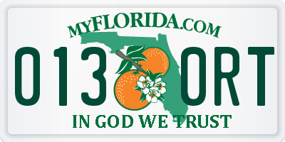 FL license plate 0130RT