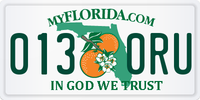 FL license plate 0130RU