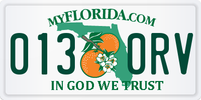 FL license plate 0130RV