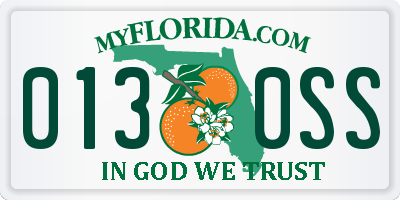 FL license plate 0130SS