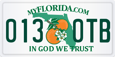 FL license plate 0130TB
