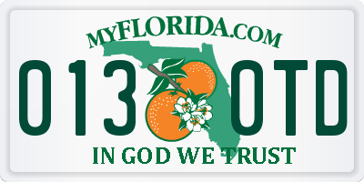 FL license plate 0130TD