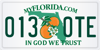 FL license plate 0130TE