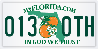 FL license plate 0130TH