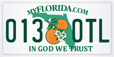 FL license plate 0130TL