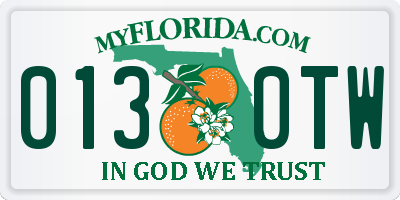 FL license plate 0130TW