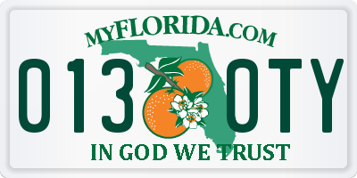 FL license plate 0130TY