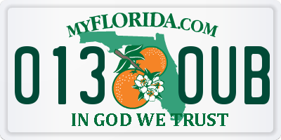 FL license plate 0130UB