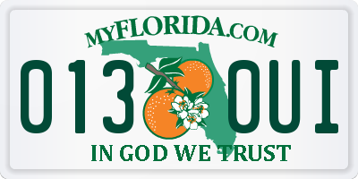 FL license plate 0130UI