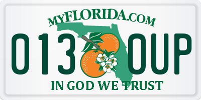 FL license plate 0130UP