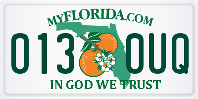 FL license plate 0130UQ