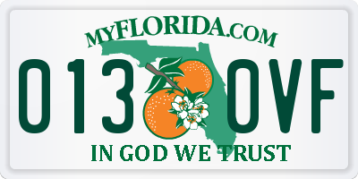 FL license plate 0130VF
