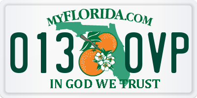 FL license plate 0130VP