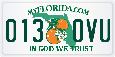 FL license plate 0130VU