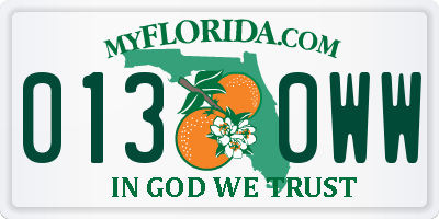 FL license plate 0130WW
