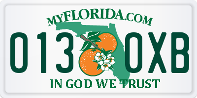 FL license plate 0130XB
