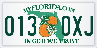 FL license plate 0130XJ