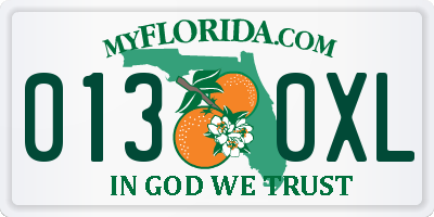 FL license plate 0130XL