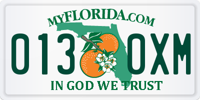 FL license plate 0130XM