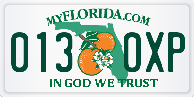 FL license plate 0130XP