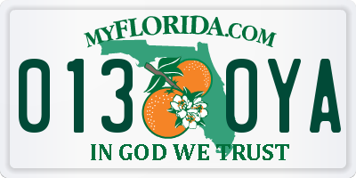 FL license plate 0130YA