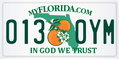FL license plate 0130YM