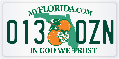 FL license plate 0130ZN