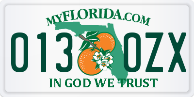 FL license plate 0130ZX