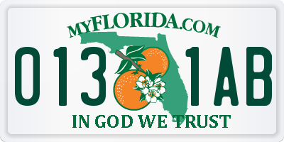 FL license plate 0131AB
