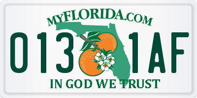 FL license plate 0131AF