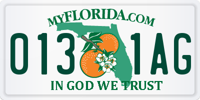FL license plate 0131AG