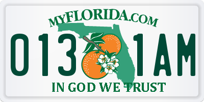 FL license plate 0131AM