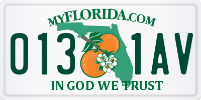 FL license plate 0131AV