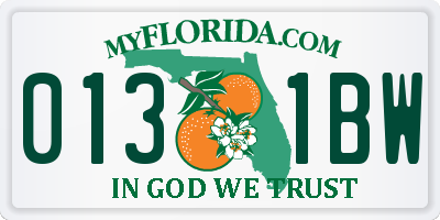 FL license plate 0131BW