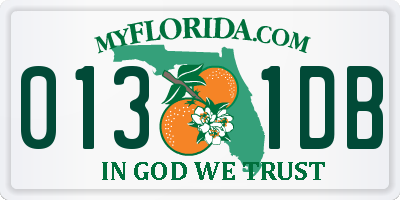 FL license plate 0131DB