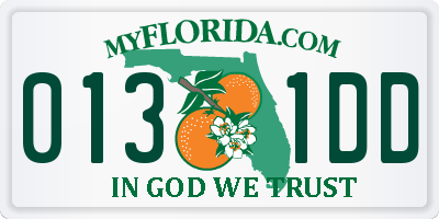 FL license plate 0131DD