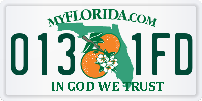 FL license plate 0131FD