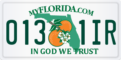 FL license plate 0131IR