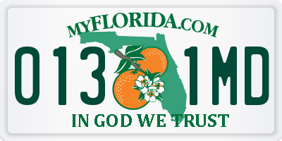 FL license plate 0131MD