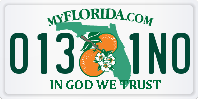FL license plate 0131NO