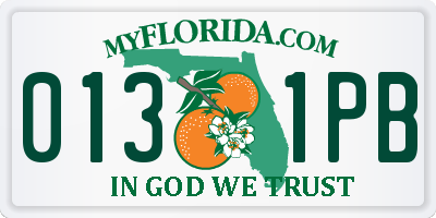 FL license plate 0131PB