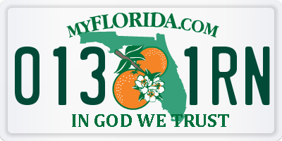 FL license plate 0131RN